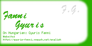 fanni gyuris business card
